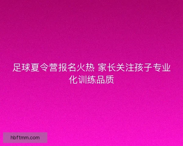 足球夏令营报名火热 家长关注孩子专业化训练品质