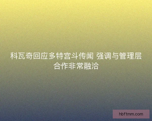 科瓦奇回应多特宫斗传闻 强调与管理层合作非常融洽 科瓦奇回应多特宫斗传闻 强调与管理层合作非常融洽