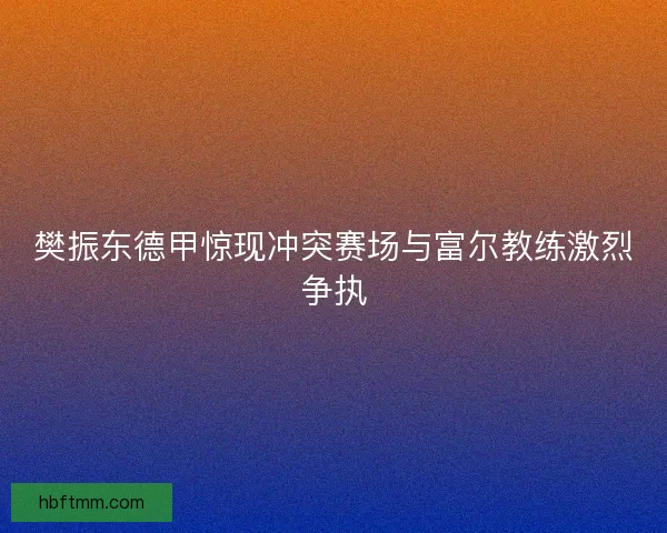樊振东德甲惊现冲突赛场与富尔教练激烈争执 樊振东德甲惊现冲突赛场与富尔教练激烈争执